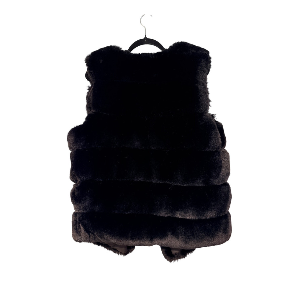 Anthropologie x Apparis L Mink Maya Faux Fur Vest $395 Long Coat Black NEW! - Picture 3 of 11